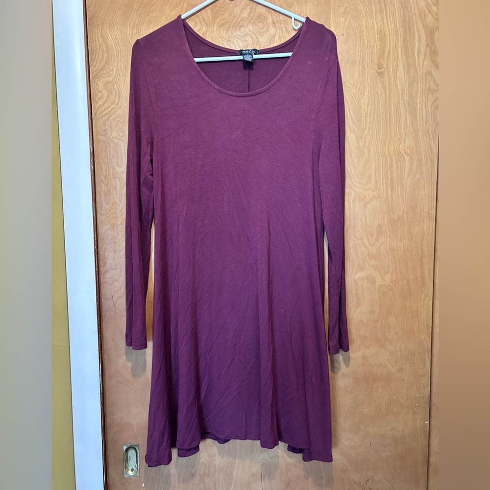 Rue21 Maroon Long Sleeve Dress